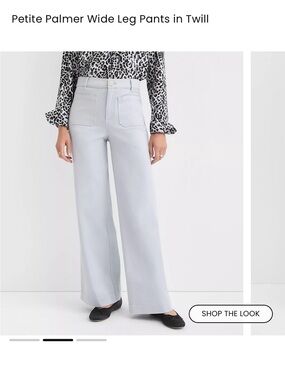 LOFT High-Rise Wide Leg Jeans in Light Gray (petite)